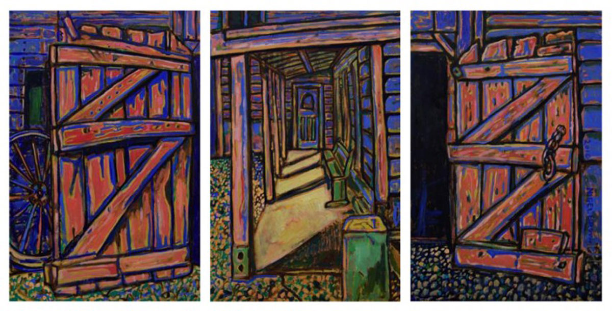Doors Flung Back, 2010, oil on board, 1210 x 790