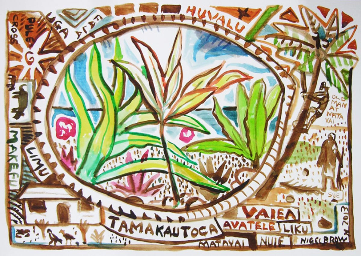Niue Circle, 2013, watercolour on paper, 297 x 420mm