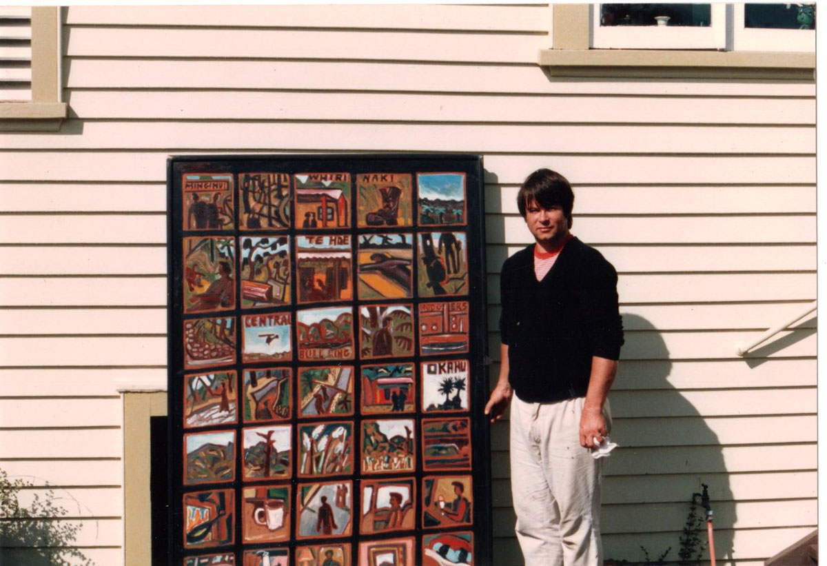 Nigel with Urewera Grid Painting